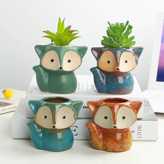 Baby Foxes Planter Flower Pots