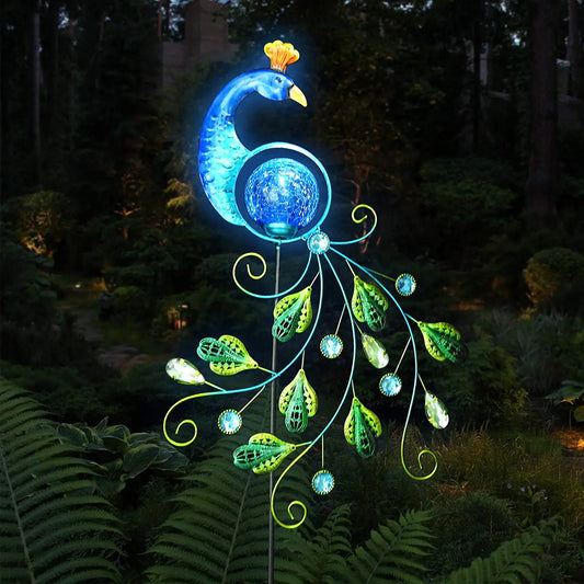 Peacock Solar Light Yard Art