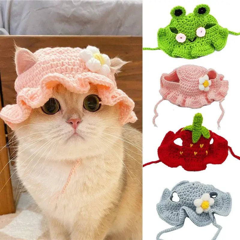 Hat for Cat, Cute Crocheted Kitty Hats