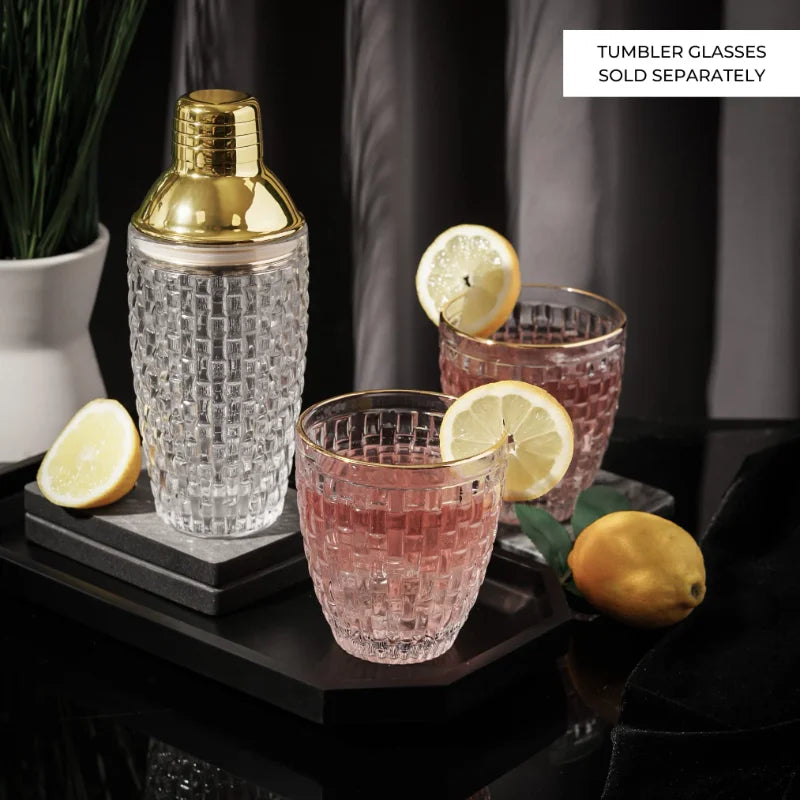 Pattern Glass Cocktail Shaker