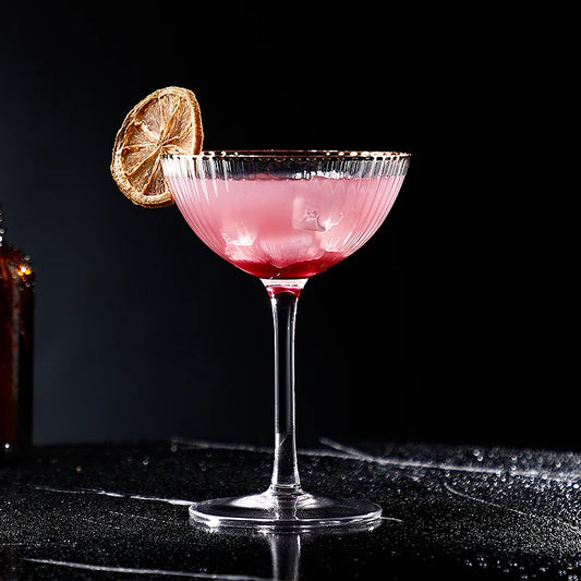 Crystal Cocktail Glass with Gold Rim Crystal Glass Cup