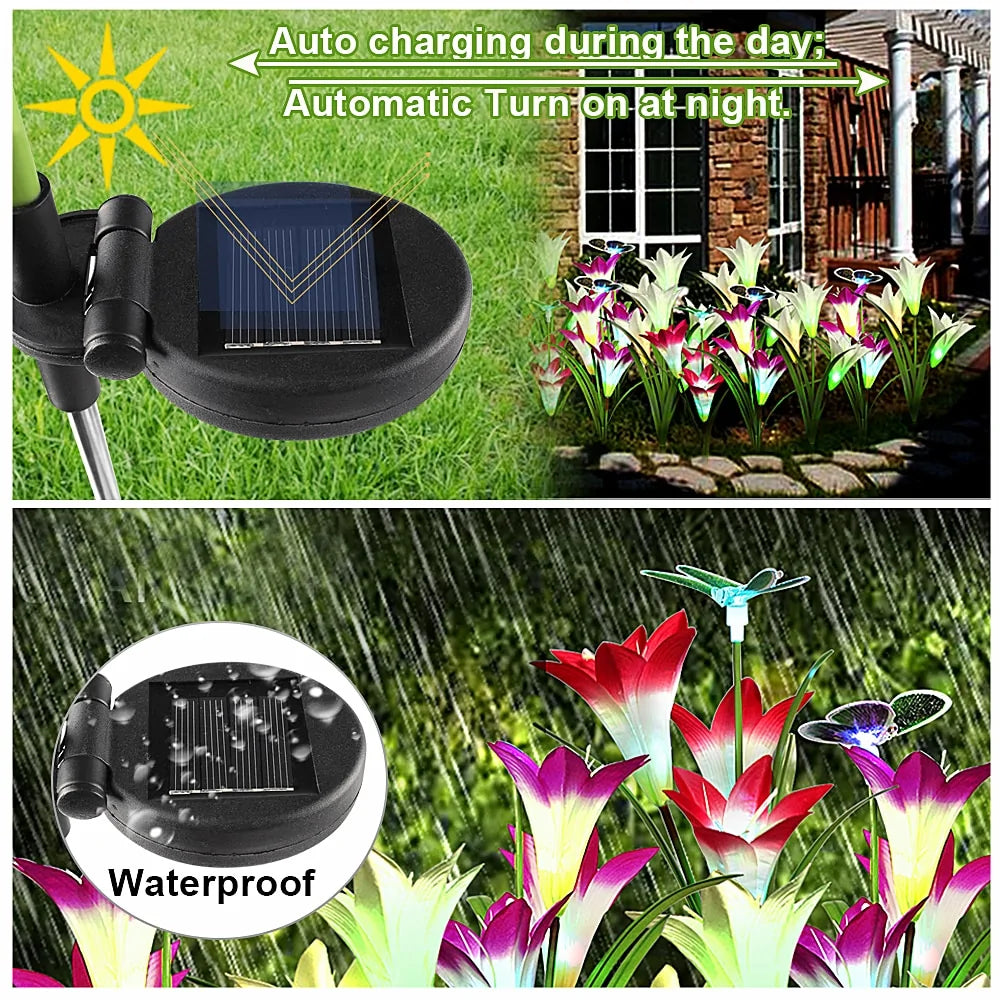 Solar Powered Flower Garden Lights