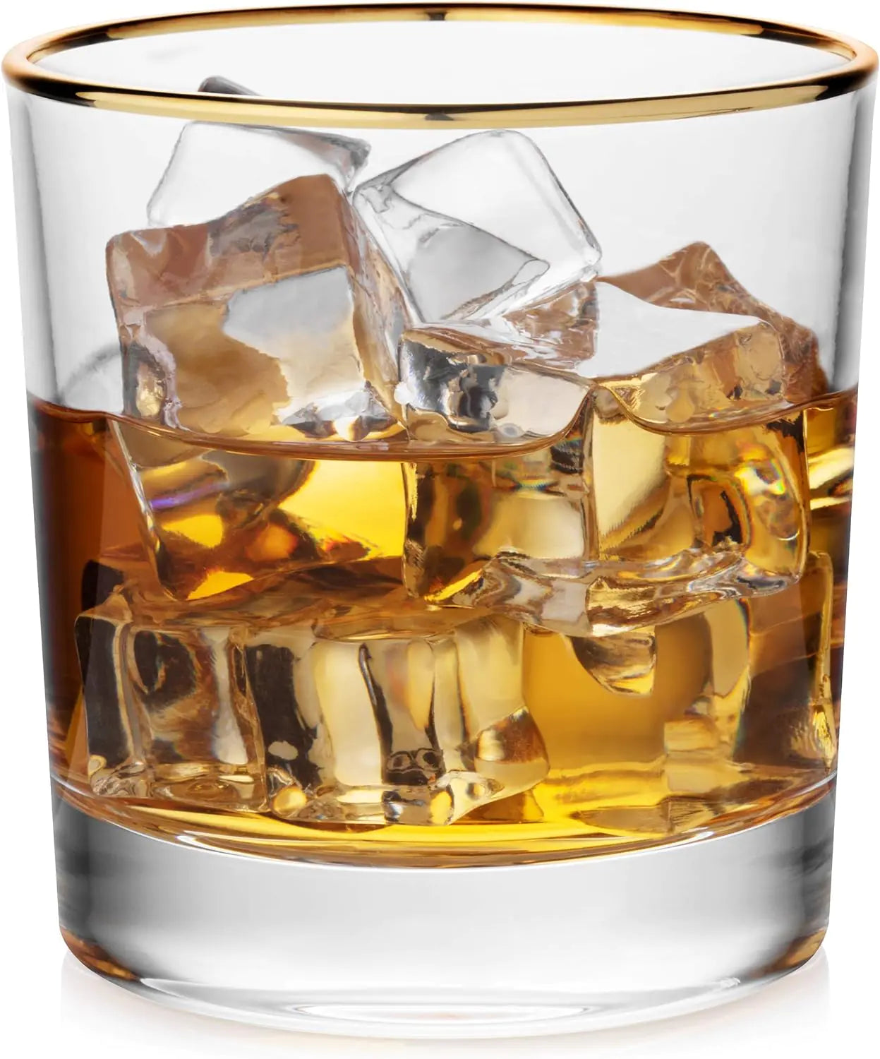 Gold Rimmed Whiskey Glasses Set Of 4 Tumbler