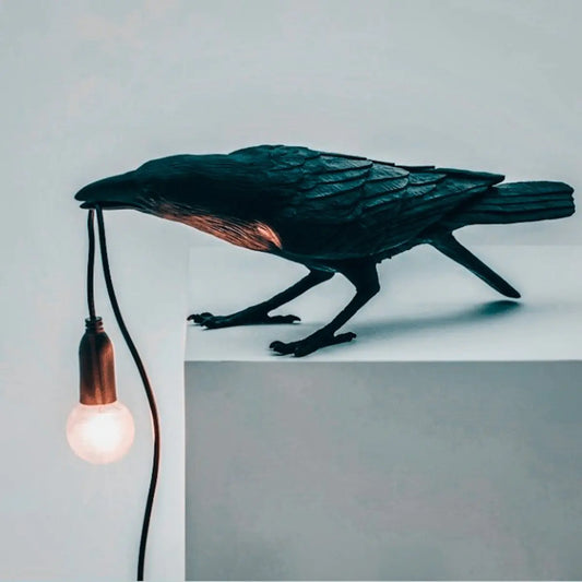 Wise Raven Lamp Home Library Lighting