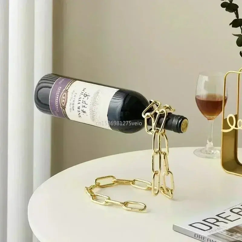 Floating Wine  Iron Chain Rack Display