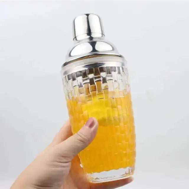 Pattern Glass Cocktail Shaker